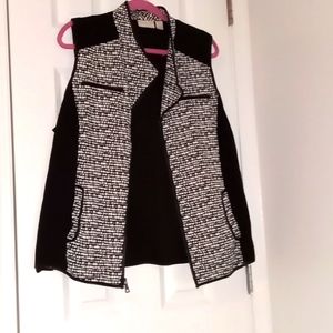 Black and white vest
